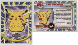 Pikachu 1st Printing (Blue Topps Logo) Pokemon TV Animation Edition Series 1 #25 - Image 3