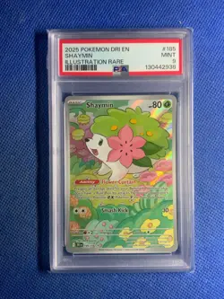 2025 POKEMON DRI EN-DESTINED RIVALS ILLUSTRATION RARE #185 SHAYMIN PSA 9 - Image 1