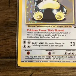 Snorlax 11/64 Jungle Set Holo Rare Pokemon Card Nintendo Pokemon WOTC 1999 LP - Image 3