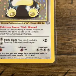 Snorlax 11/64 Jungle Set Holo Rare Pokemon Card Nintendo Pokemon WOTC 1999 LP - Image 4