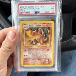 2000 Pokemon Gym Challenge #2 Blaine's Charizard Holo PSA 8 NM-MT - Image 1
