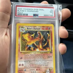 2000 Pokemon Gym Challenge #2 Blaine's Charizard Holo PSA 8 NM-MT - Image 3