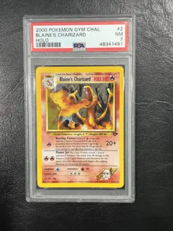 2000 POKEMON GYM CHALLENGE HOLO #2 BLAINE'S CHARIZARD PSA 7 - Image 1