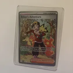 Pokemon TCG Destined Rivals Ethan's Adventure Full Art Trainer Card 236/182 - Image 1