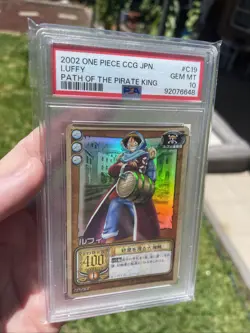 LK-C19 Holo Monkey D. Luffy One Piece, Card Game Japanese Bandai 2002 PSA 10 TCG - Image 1
