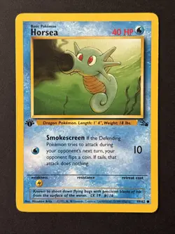 Horsea 49/62 Fossil 1st Edition Pokemon Card - Image 1