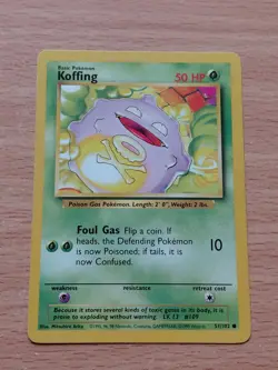 Pokemon Trading Card Game TCG Koffing Base Set 51/102 Regular 1999 - Image 1
