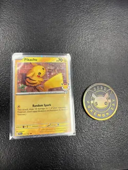 Pikachu Pokemon Day 2026 Promo Card 051/162 with coin - Image 1
