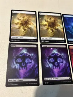 10 mtg Theros Beyond Death full art galaxy lands - 2 of each color, lp - Image 2