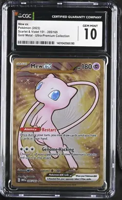 CGC 10 MEW EX 205 GOLD METAL ULTRA PREMIUM COLLECTION UPC POKEMON GEM MINT - Image 1