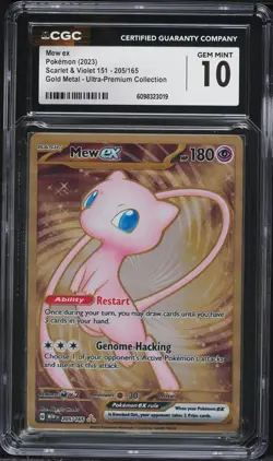 CGC 10 MEW EX 205 GOLD METAL ULTRA PREMIUM COLLECTION UPC POKEMON GEM MINT - Image 1