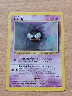 Pokemon Trading Card Game TCG Gastly Base Set 50/102 1999 Regular - Image 1