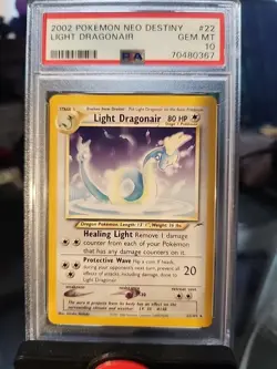 PSA 10 - Light Dragonair 22/105 Neo Destiny Non Holo Vintage Pokemon - Image 1