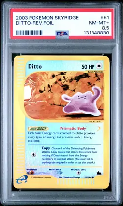 2003 POKEMON SKYRIDGE #51 DITTO-REVERSE FOIL PSA 8.5 - Image 1