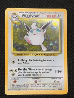 Pokemon TCG Wigglytuff #16/64 Jungle Holo Rare No Symbol Error 1999 VTG WOTC LP - Image 1