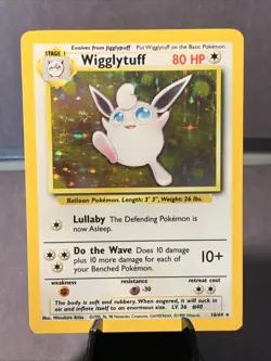 Pokemon TCG Wigglytuff #16/64 Jungle Holo Rare No Symbol Error 1999 VTG WOTC LP - Image 1