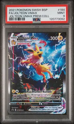 2021 POKEMON SWSH PREMIUM COLLECTION PROMO #184 FULL ART/JOLTEON VMAX PSA 9 - Image 1