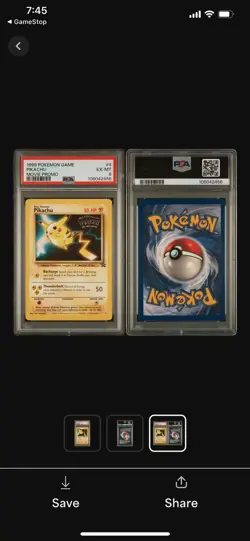1999 POKEMON GAME PIKACHU MOVIE PROMO, #4, EX-MT, PSA 6 - Image 1