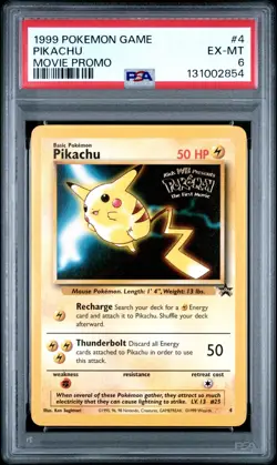 1999 POKEMON GAME PIKACHU MOVIE PROMO #4 PSA 6 EX-MT - Image 1