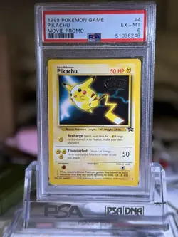 1999 Pokemon Game Pikachu Black Star Movie Promo Stamped #4 PSA 6 - Image 1