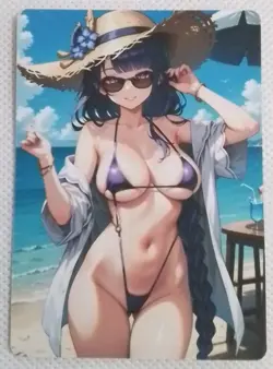 Raiden Shogun Genshin Impact Anime Doujin Waifu Double Sided Card AGC CCG - Image 1