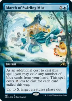 MTG March of Swirling Mist (447/606) Kamigawa Neon Dynasty Extended FOIL - Image 1