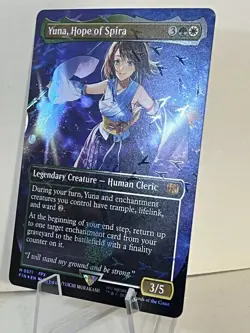 1x - Yuna, Hope of Spira - FOIL BORDERLESS TRACK #571 - Final Fantasy - NM MTG - Image 2