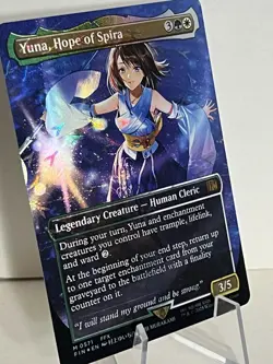 1x - Yuna, Hope of Spira - FOIL BORDERLESS TRACK #571 - Final Fantasy - NM MTG - Image 3