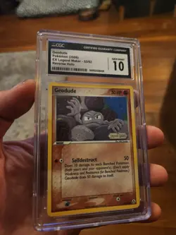 (POP 18) CGC 10 GEM MINT Pokemon EX Legend Maker Geodude Holo 53/92 STAMPED - Image 1