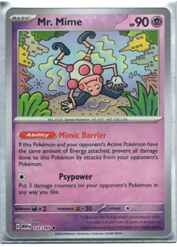Pokemon TCG Mr. Mime Scarlet & Violet-151 122/165 Reverse Holo Rare - Image 1