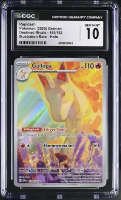 no PSA CGC 10 POKEMON RAPIDASH Gallopa #189 Destined RIVALS DE - Image 1