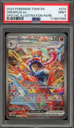 Pokemon Greninja ex Twilight Masquerade Special Illustration Rare #214 PSA 9 - Image 1