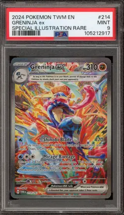 Pokemon Greninja ex Twilight Masquerade Special Illustration Rare #214 PSA 9 - Image 1