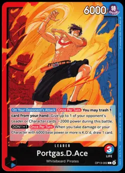 PORTGAS.D.ACE (002) OP13-002 OP13 CARRYING ON HIS WILL ONE PIECE LEADER 2025 NM - Image 2