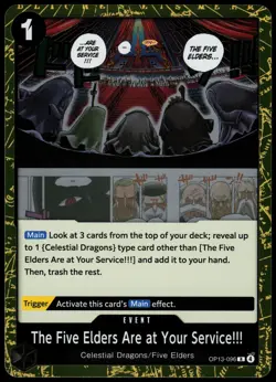 THE FIVE ELDERS ARE AT YOUR SERVICE!!! OP13-096 OP13 ONE PIECE NM - Image 2