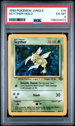 1999 POKEMON JUNGLE #10 SCYTHER-HOLO PSA 6 - Image 1