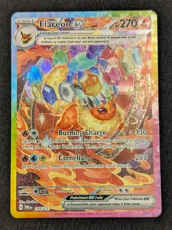 Pokemon TCG Prismatic Evolutions Flareon EX Special Illustration Card 146/131 NM - Image 1