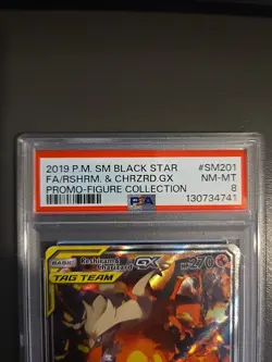 Pokemon TCG 2019 Reshiram & Charizard GX Black Star Promo SM201 PSA 8 - Image 2