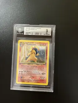 BLACK DOT ERROR 1st Edition Typhlosion 17/111 BGS 9 MINT Holo Pokemon Cards Neo - Image 3