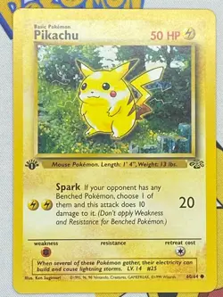 Pikachu 60/64 1st Edition Non Holo Jungle Pokemon Card WOTC !! - Image 1