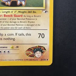 Pokemon Vintage Holo Brock's Rhydon Gym Heroes Wotc 2000 - Image 4