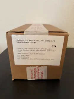 Pokemon Center PC ETB Brilliant Stars SEALED CASE TCG Elite Trainer Box - Image 1