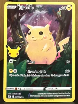 Pokemon Pokemon TCG Pikachu 005/025 Celebrations Full Art Holo Rare Card - Image 1