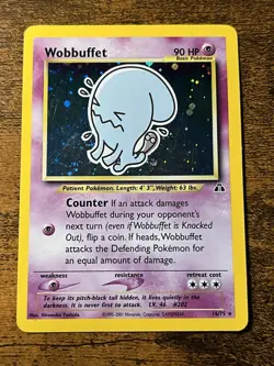 Pokemon TCG Wobbuffet Neo Discovery Holo Card 16/75 Unlimited Rare - Image 1