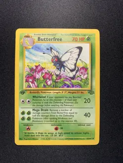 Pokemon Card Butterfree “d” 1st Edition Uncommon Jungle 33/64 MP Error WOTC - Image 1