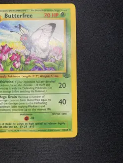 Pokemon Card Butterfree “d” 1st Edition Uncommon Jungle 33/64 MP Error WOTC - Image 3