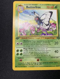 Pokemon Card Butterfree “d” 1st Edition Uncommon Jungle 33/64 MP Error WOTC - Image 4