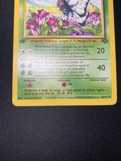 Pokemon Card Butterfree “d” 1st Edition Uncommon Jungle 33/64 MP Error WOTC - Image 5