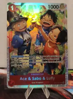 One Piece TCG Ace & Sabo & Luffy OP13-007 SR Foil English NM - Image 1