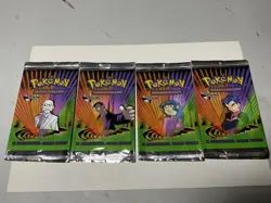Lot oF 4 Pokemon TCG GYM CHALLENGE Opened Booster Pack Wrappers Full Art Set - Image 1